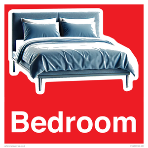 Bedroom Dementia Sign Red